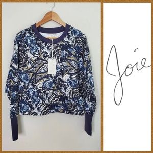 NWT | Joie Caleigh Marbled Abstract Floral Fractal Print Cropped Sweatshirt!!